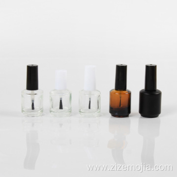 Empty custom round glass 15ml nail polish bottle